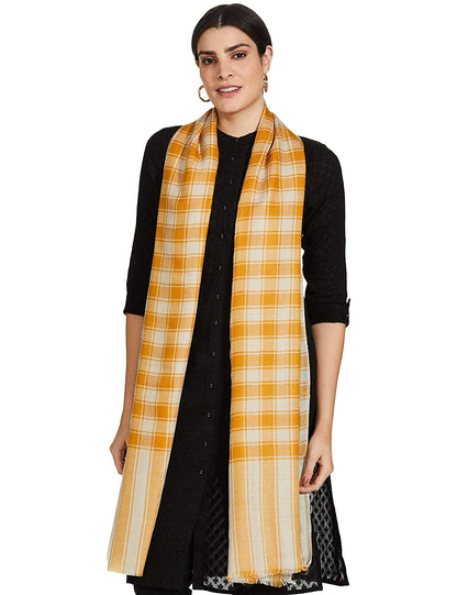 Pashtush India 100x200 Pashtush Womens Check Shawl, Ultra Soft and Warm, Fine Wool