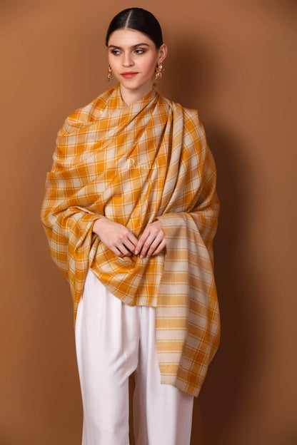 Pashtush India 100x200 Pashtush Womens Check Shawl, Ultra Soft and Warm, Fine Wool