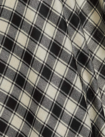 Pashtush India 100x200 Pashtush Womens Check Shawl, Ultra Soft and Warm, Fine Wool, Beige and Black