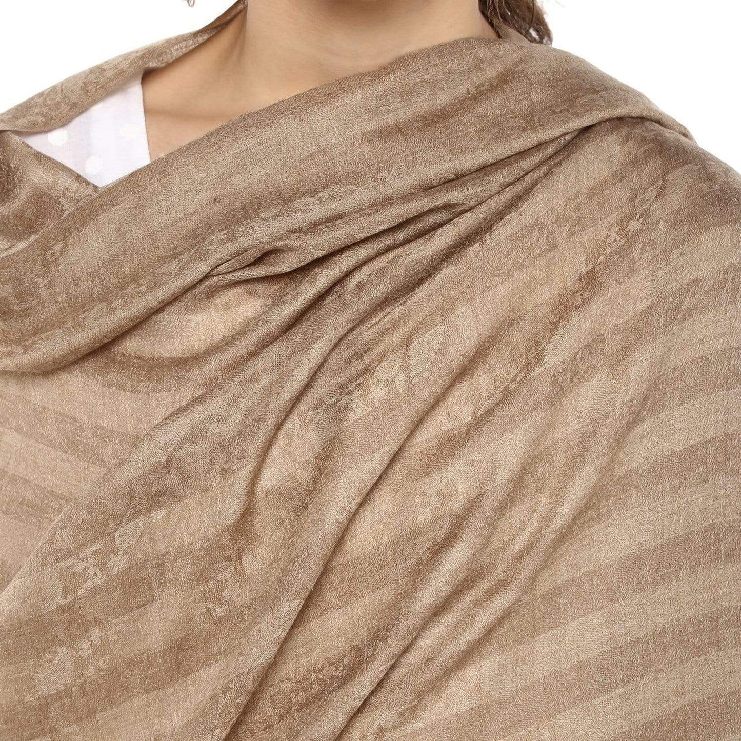 Pashtush Womens Checkered Self Shawl, In Extra Soft Fine Wool, Large Size