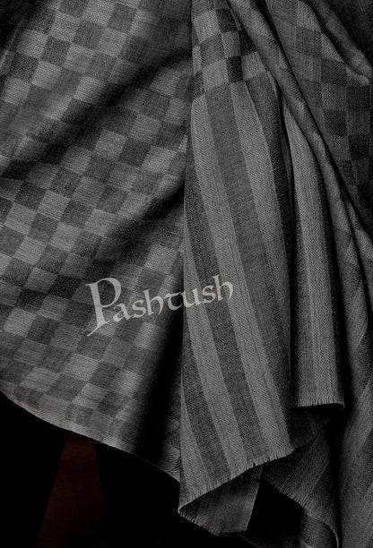 Pashtush Store Shawl Pashtush Womens Checkered Shawl, in Extra Soft Fine Wool, Large Size