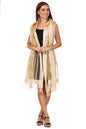Pashtush Womens Chiffon Handmade Dupatta With Sequin And Mirror Work Embroidery, Light Weight, Beige, Free Size