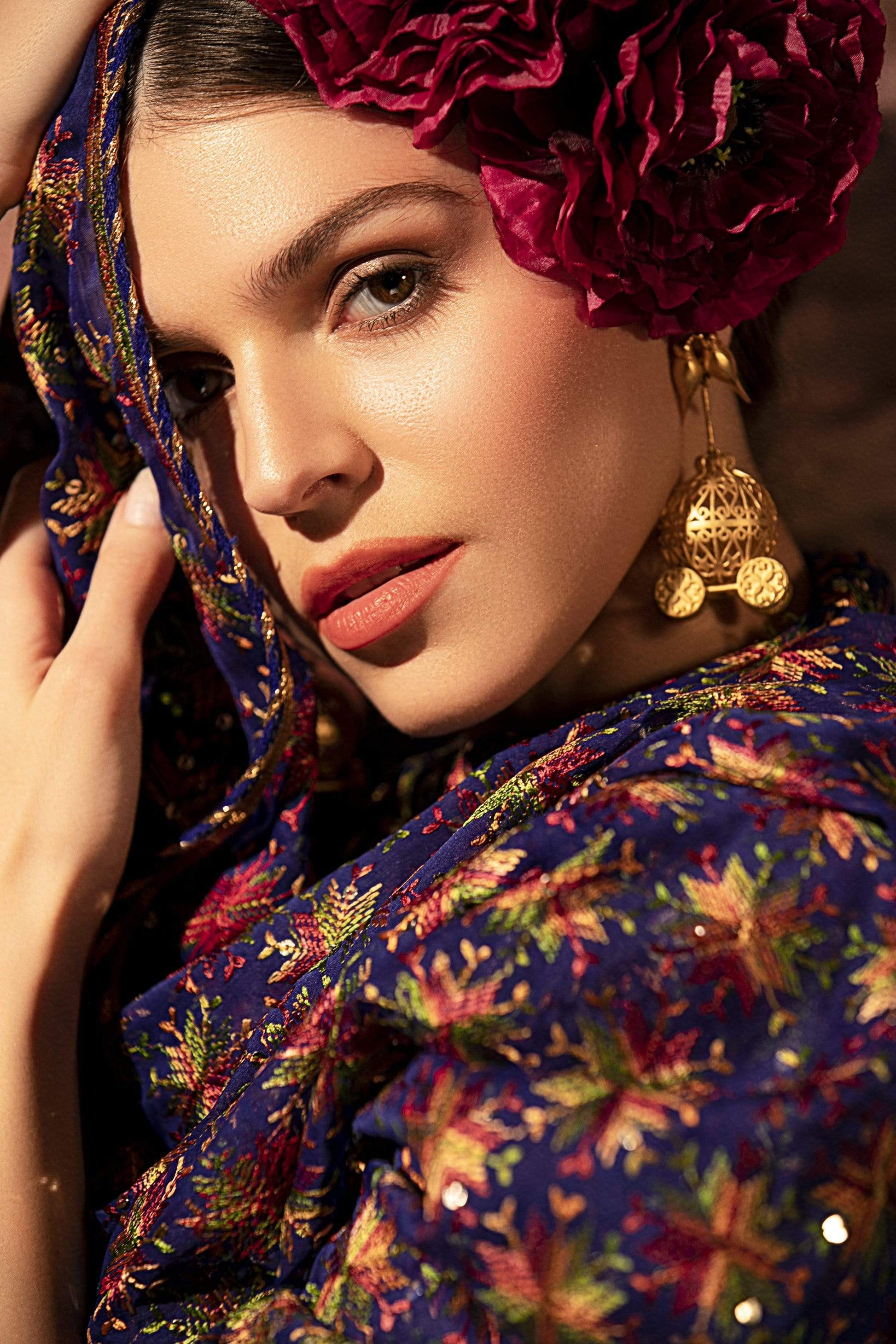 Pashtush Shawl Store Dupatta Pashtush Womens Chiffon Phulkari Dupatta, Light Pink with Multicoloured Embroidery, Light Weight