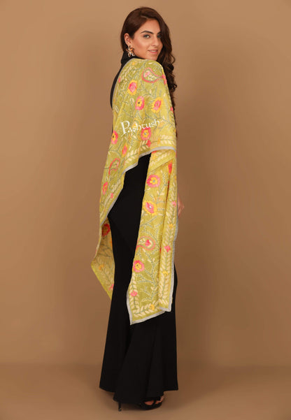 Pashtush India Dupatta Pashtush Womens Dupatta, 100% Hand Embroidered Kantha Needlework Work, Free Size