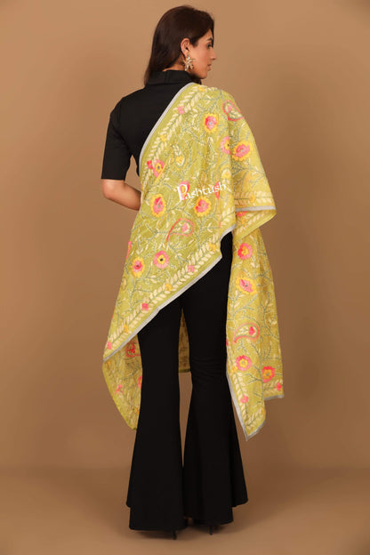 Pashtush India Dupatta Pashtush Womens Dupatta, 100% Hand Embroidered Kantha Needlework Work, Free Size