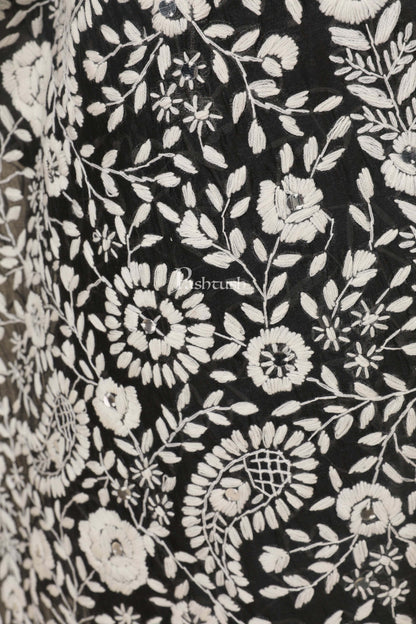 Pashtush India 70x200 Pashtush Womens Dupatta, 100% Hand Embroidered Kantha Needlework Work, Free Size