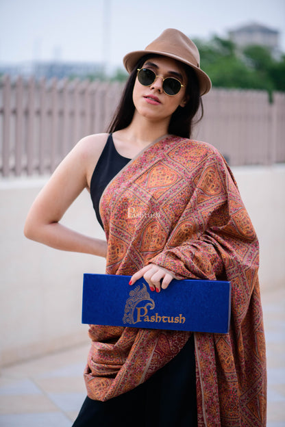 Pashtush India Womens Shawls Pashtush Womens Embroidery Jaal Jamawar Shawl, Intricate Heritage Collection