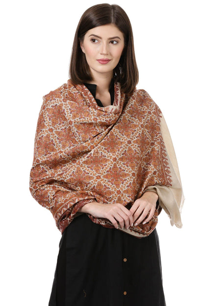Pashtush India Womens Shawls Pashtush Womens Embroidery Shawl, Fineembroidery, Intricate Needlework
