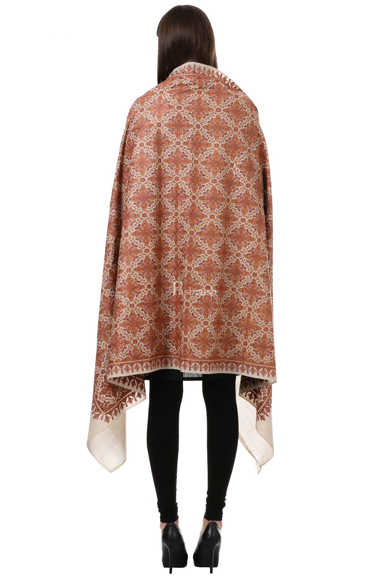 Pashtush India Womens Shawls Pashtush Womens Embroidery Shawl, Fineembroidery, Intricate Needlework