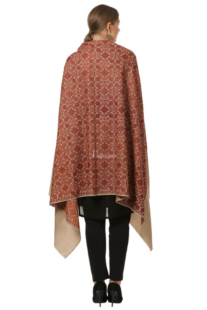 Pashtush India Womens Shawls Pashtush Womens Embroidery Shawl, Fineembroidery, Intricate Needlework