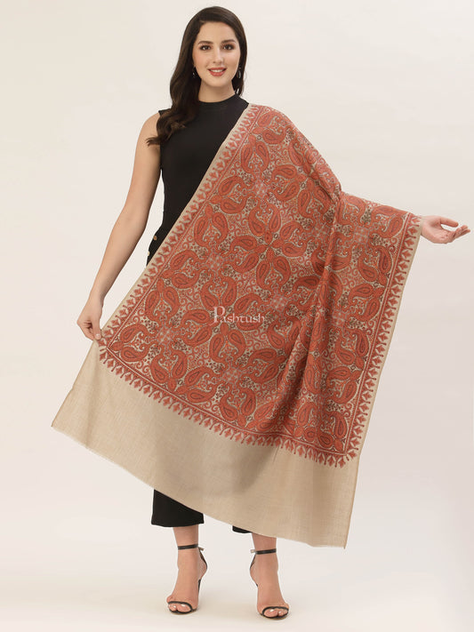Pashtush India Womens Shawls Pashtush Womens Embroidery Shawl, Fineembroidery, Intricate Needlework