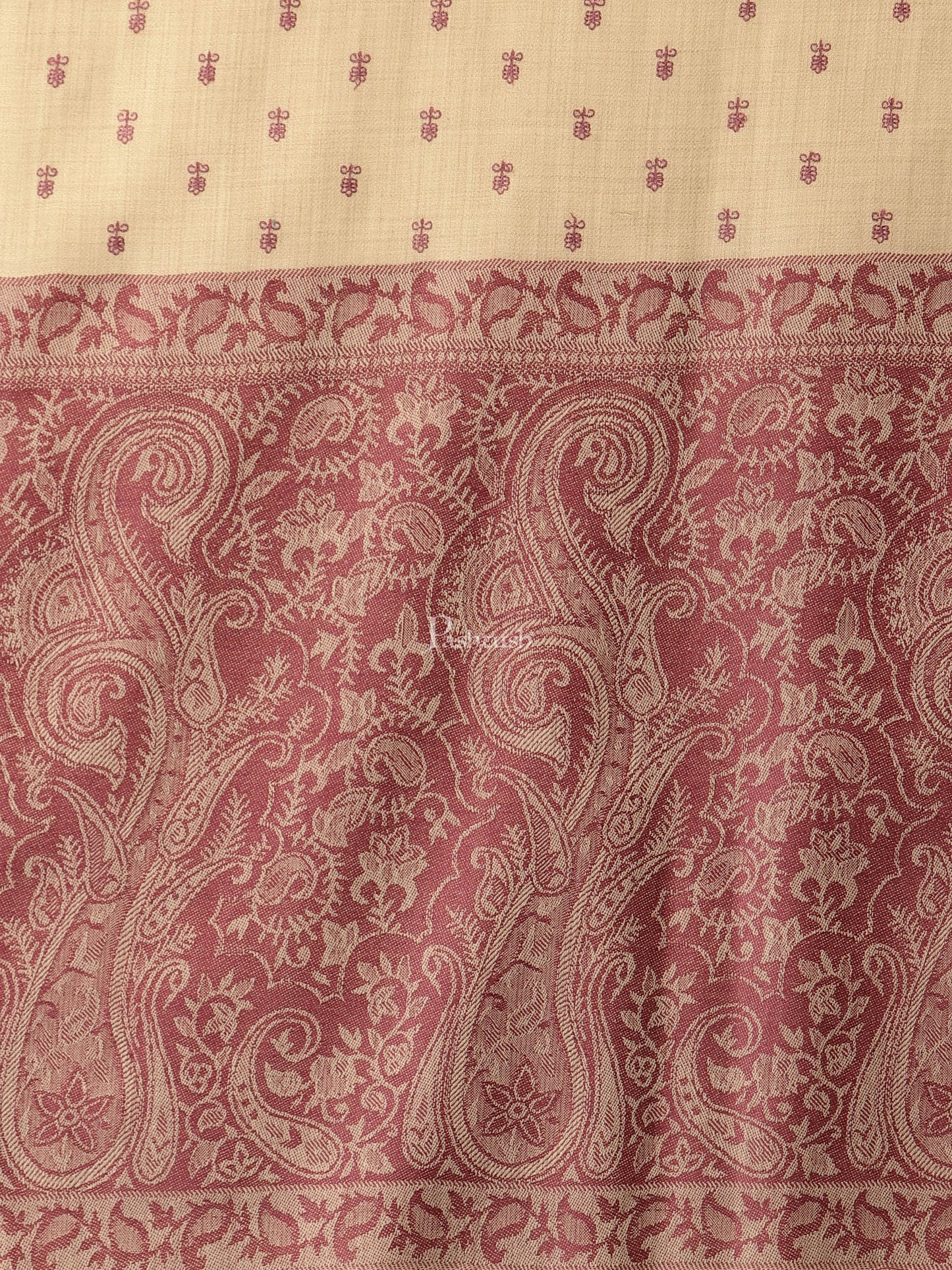 Pashtush India Womens Shawls Pashtush Womens Embroidery Shawl, Jacquard Palla, Fine Wool