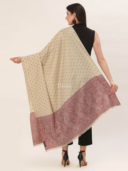 Pashtush India Womens Shawls Pashtush Womens Embroidery Shawl, Jacquard Palla, Fine Wool