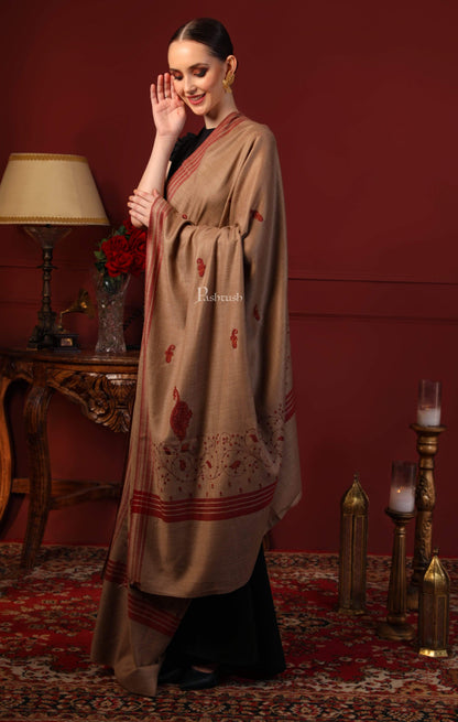 Pashtush India 114x228 Pashtush Womens Embroidery Shawl, Large and Warm