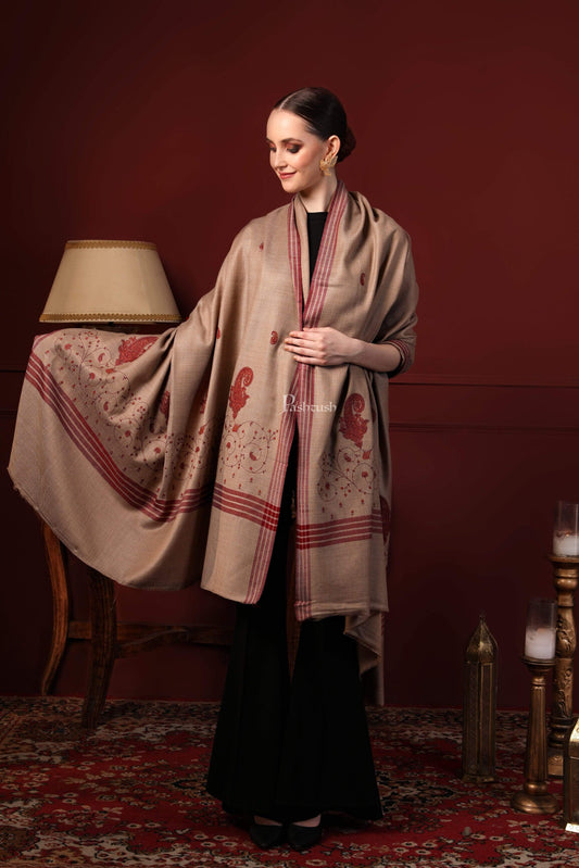 Pashtush India 114x228 Pashtush Womens Embroidery Shawl, Large and Warm