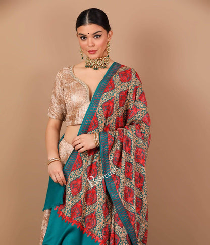 Pashtush Shawl Store Shawl Pashtush Womens Embroidery Shawl, Silky Thread work - Faux Pashmina