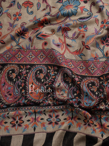 Pashtush India Womens Shawls Pashtush Womens Ethnic Shawl, Faux Pashmina, Soft And Warm, Beige