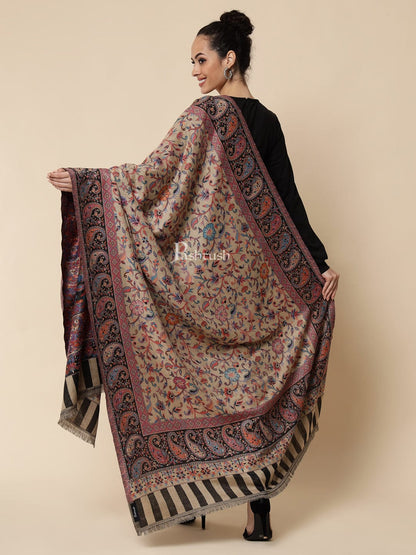 Pashtush India Womens Shawls Pashtush Womens Ethnic Shawl, Faux Pashmina, Soft And Warm, Beige