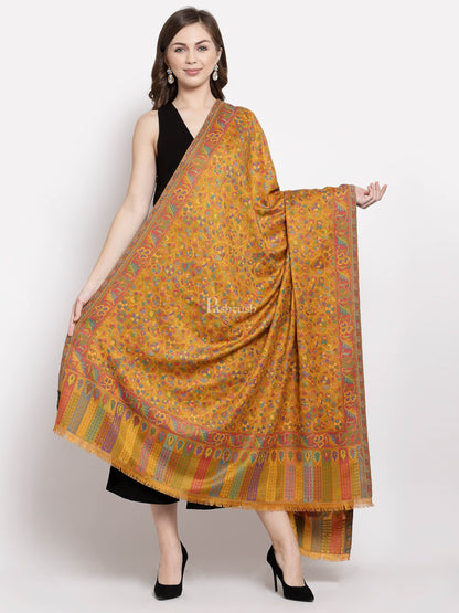 Pashtush India Womens Shawls Pashtush Womens Ethnic Shawl, Faux Pashmina, Soft And Warm, Mustard