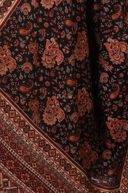Pashtush India Womens Shawls Pashtush Womens Ethnic Shawl, Woven Jacquard Design With Woven Paisleys, Soft And Warm Faux Pashmina