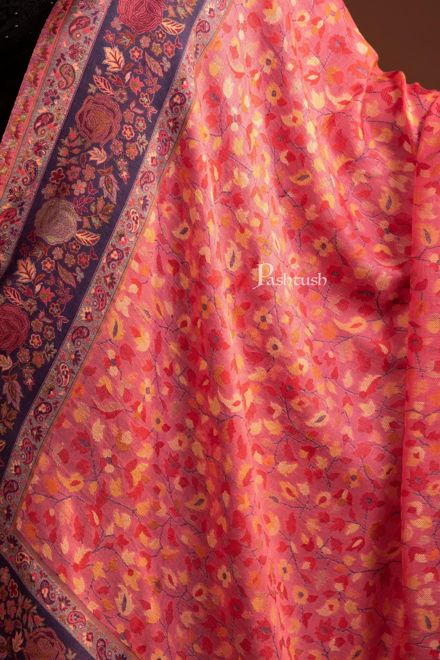 Pashtush India Womens Shawls Pashtush Womens Ethnic Weave Shawl, Reversible, Multicoloured