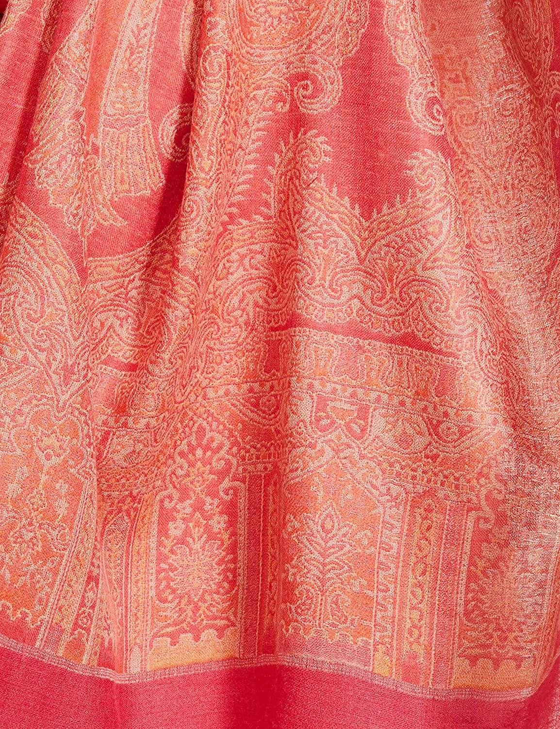 Pashtush India 100x200 Pashtush Womens Extra Fine Cashmere Wool Shawl, Ultra Light Weight, Jamawar Shawl