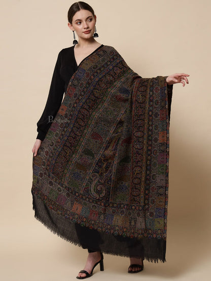 Pashtush India Womens Shawls Pashtush Womens Extra Fine Ethnic Shawl, Pure Wool, Woolmark Certificate, Multicolour