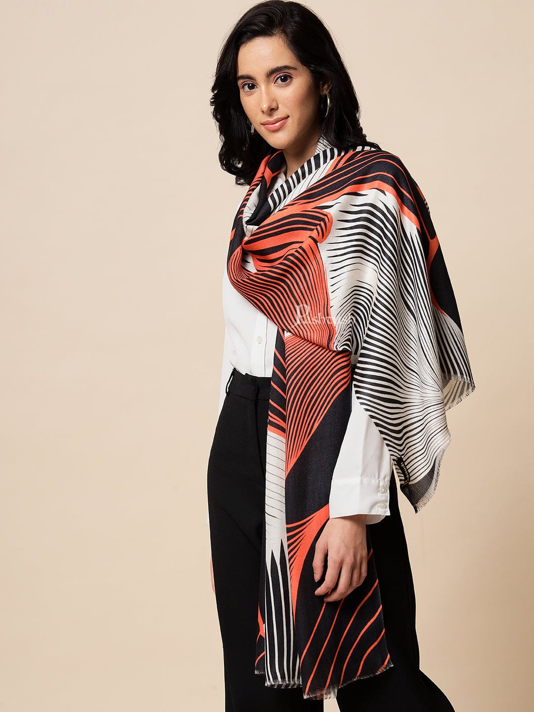 Pashtush India Womens Stoles and Scarves Scarf Pashtush Womens Extra Fine Soft Bamboo Stole, Multicolour