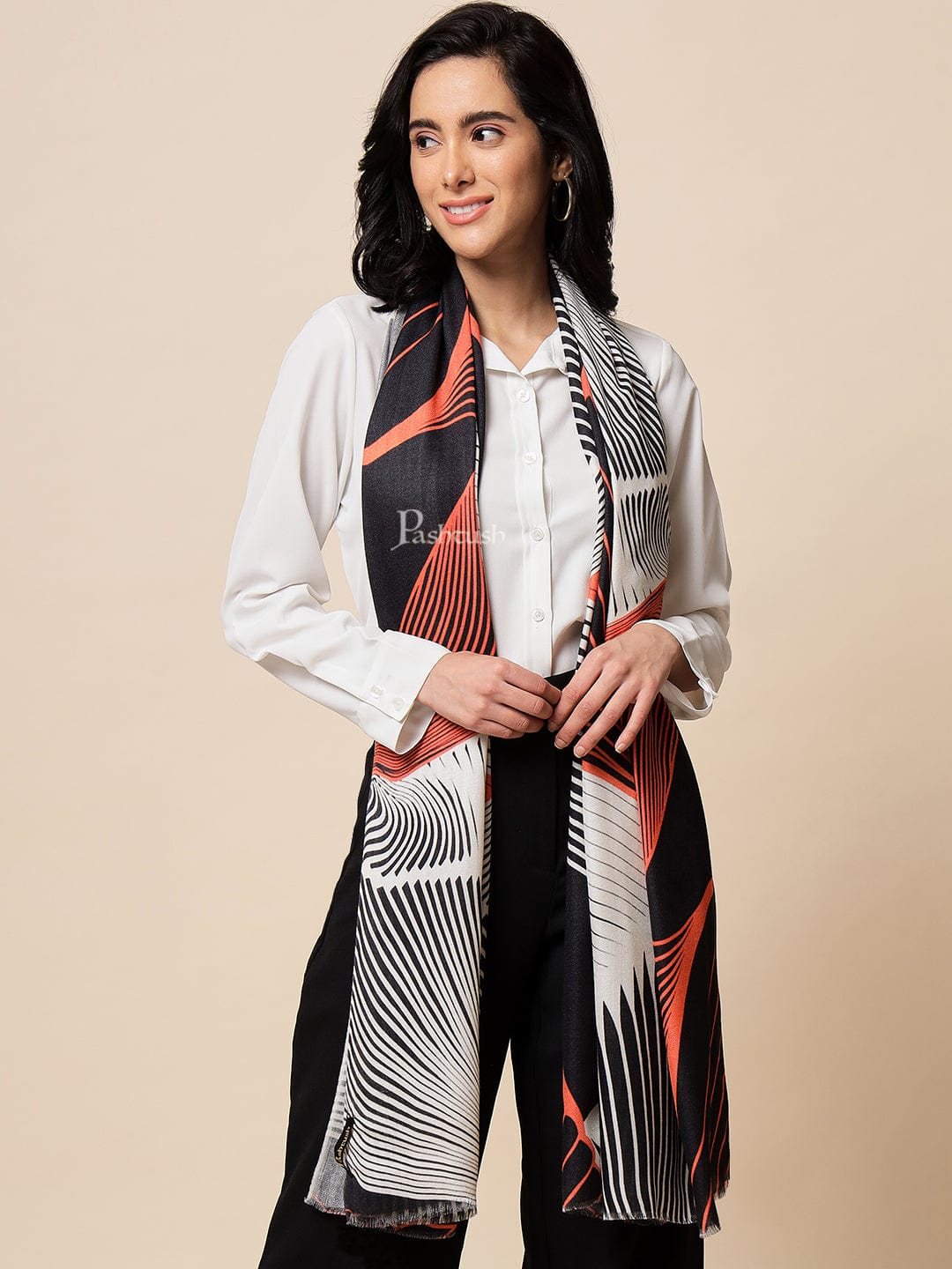 Pashtush India Womens Stoles and Scarves Scarf Pashtush Womens Extra Fine Soft Bamboo Stole, Multicolour
