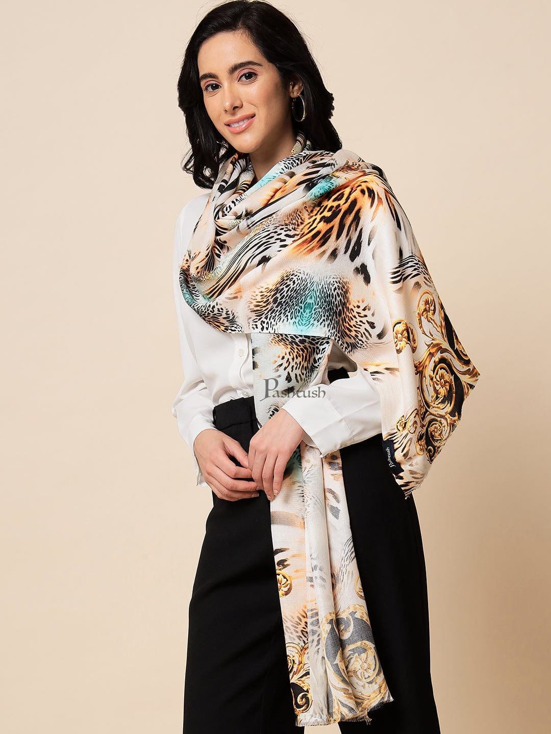 Pashtush India Womens Stoles and Scarves Scarf Pashtush Womens Extra Fine Soft Bamboo Stole, Multicolour