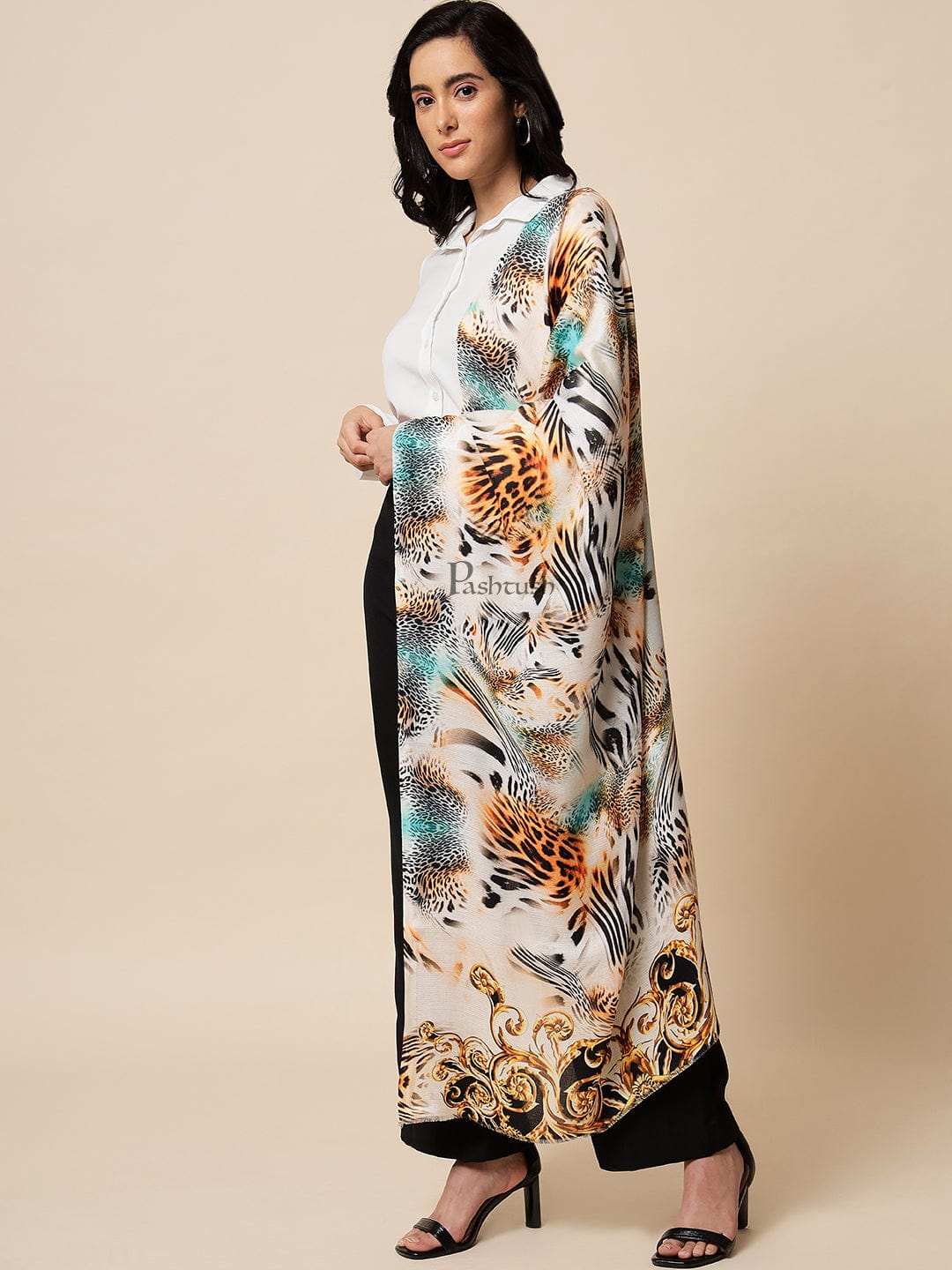 Pashtush India Womens Stoles and Scarves Scarf Pashtush Womens Extra Fine Soft Bamboo Stole, Multicolour