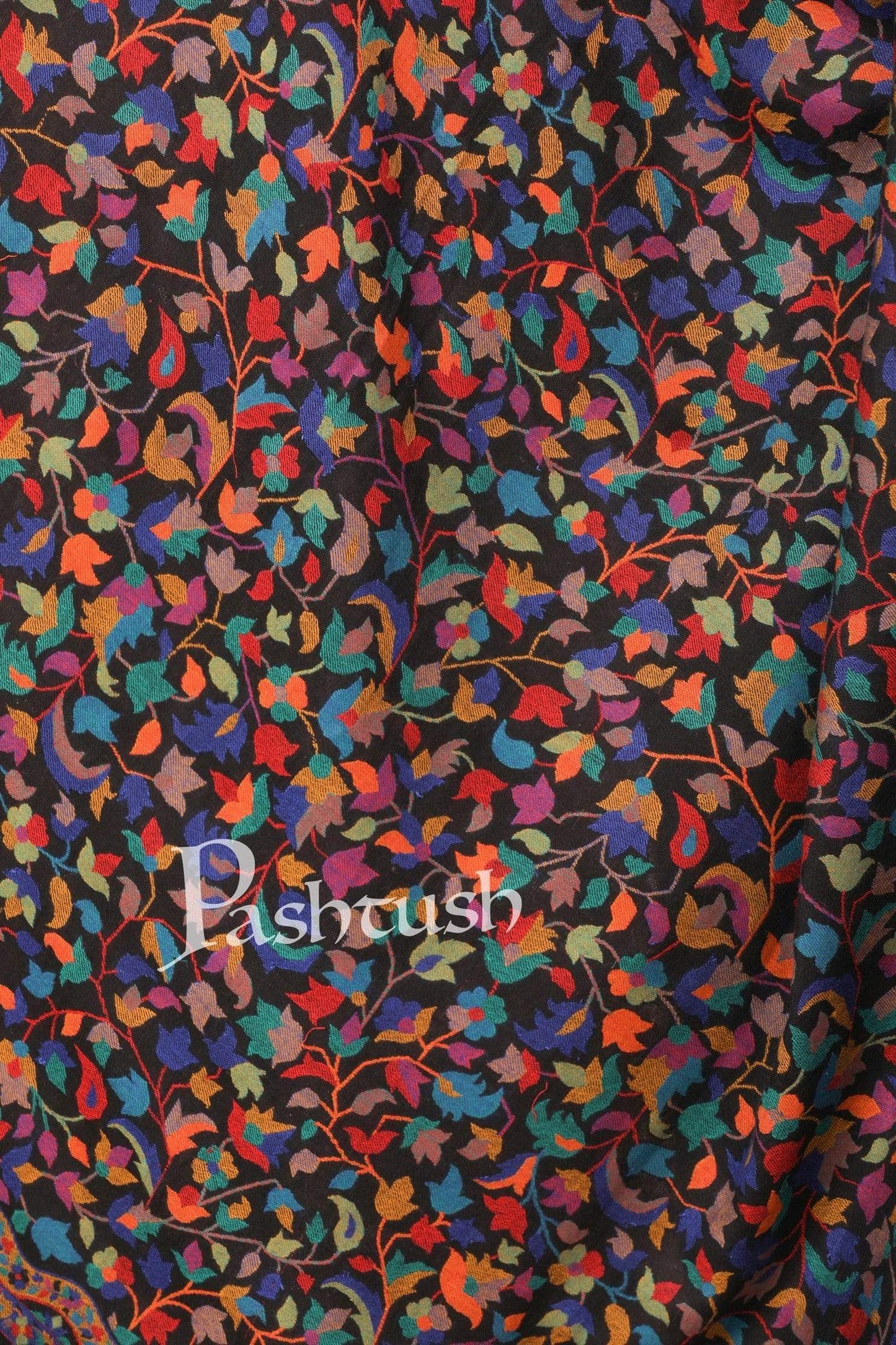 Pashtush India 100x200 Pashtush Womens Extra Fine Soft Kaani Weave Shawl, Fine Wool