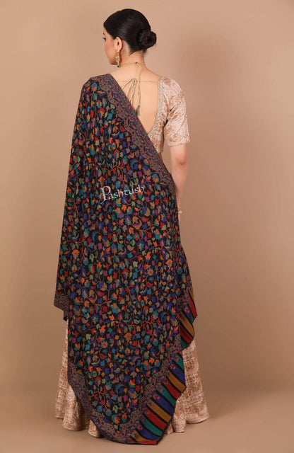 Pashtush India 100x200 Pashtush Womens Extra Fine Soft Kaani Weave Shawl, Fine Wool
