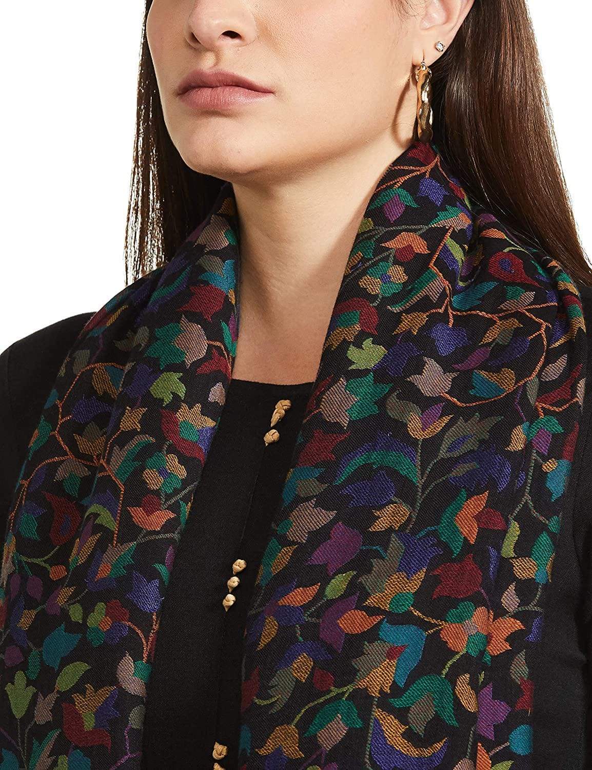 Pashtush India 100x200 Pashtush Womens Extra Fine Soft Kaani Weave Shawl, Fine Wool