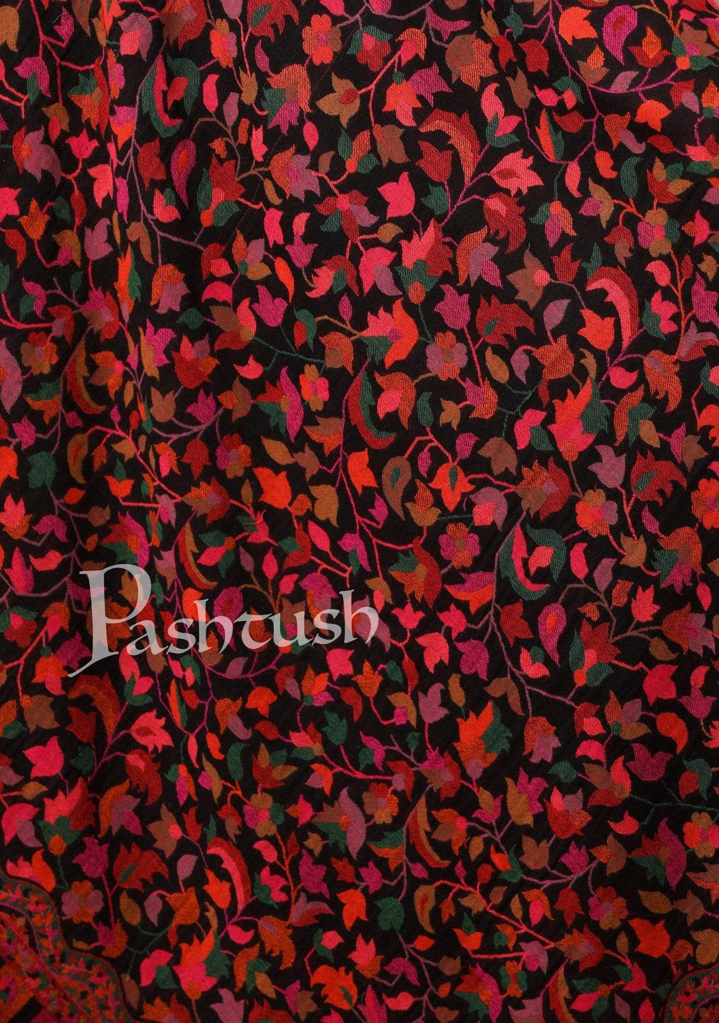 Pashtush India 100x200 Pashtush Womens Extra Fine Soft Kaani Weave Shawl, Fine Wool