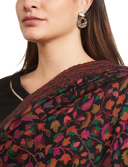 Pashtush India 100x200 Pashtush Womens Extra Fine Soft Kaani Weave Shawl, Fine Wool