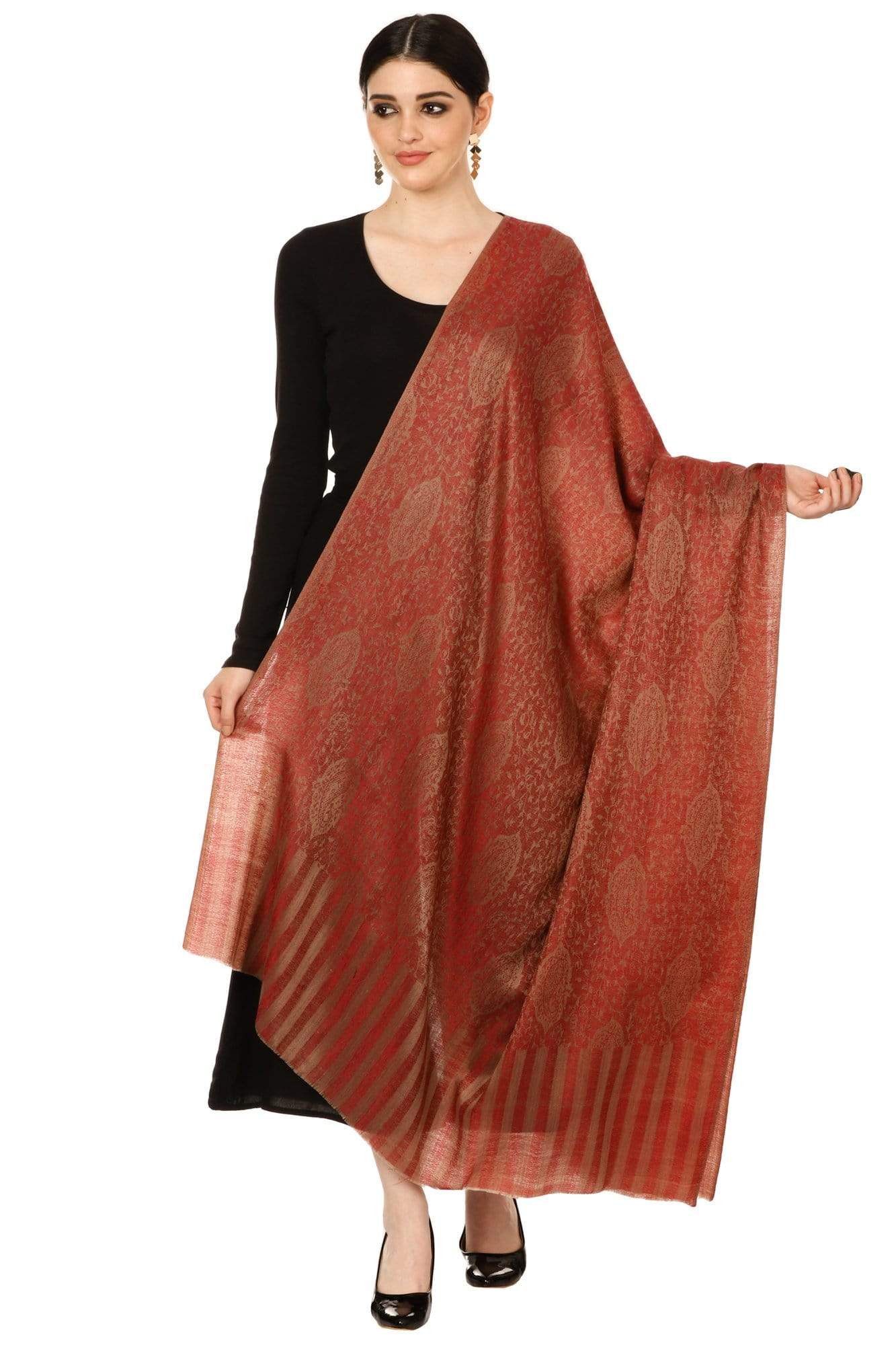 Pashtush Shawl Store Shawl Pashtush Womens Extra Fine Wool Blend Pashmina Shawl Soft Ultra Light Weight Maroon