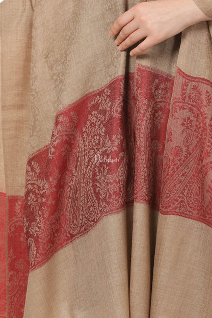 Pashtush India Womens Shawls Pashtush Womens Extra Fine Wool Blend Shawl, Jacquard, Soft, Warm And Ultra Light Weight
