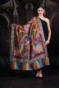 Pashtush India Womens Shawls Pashtush Womens Extra Fine Wool Shawl, Hand Embroidered Kalamkari Design, Multicolour