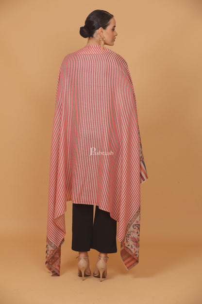 Pashtush India Womens Stoles and Scarves Scarf Pashtush womens Extra Fine Wool shawl, JACQUARD PALLA design, Red