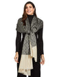 Pashtush India 114x228 Pashtush Womens Extra Fine Wool Shawl, Jacquard, Soft, Warm And Ultra Light Weight