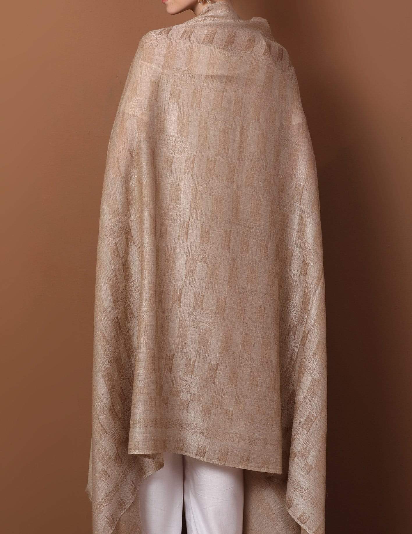 Pashtush India 114x228 Pashtush Womens Extra Fine Wool Shawl, Jacquard, Soft, Warm and Ultra Light Weight