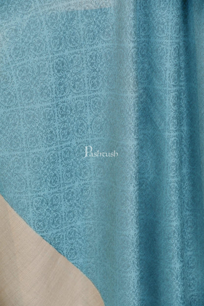 Pashtush India 114x228 Pashtush Womens Extra Fine Wool Shawl, Jacquard, Soft, Warm and Ultra Light Weight