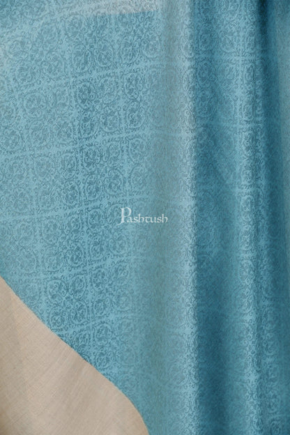 Pashtush India 114x228 Pashtush Womens Extra Fine Wool Shawl, Jacquard, Soft, Warm and Ultra Light Weight