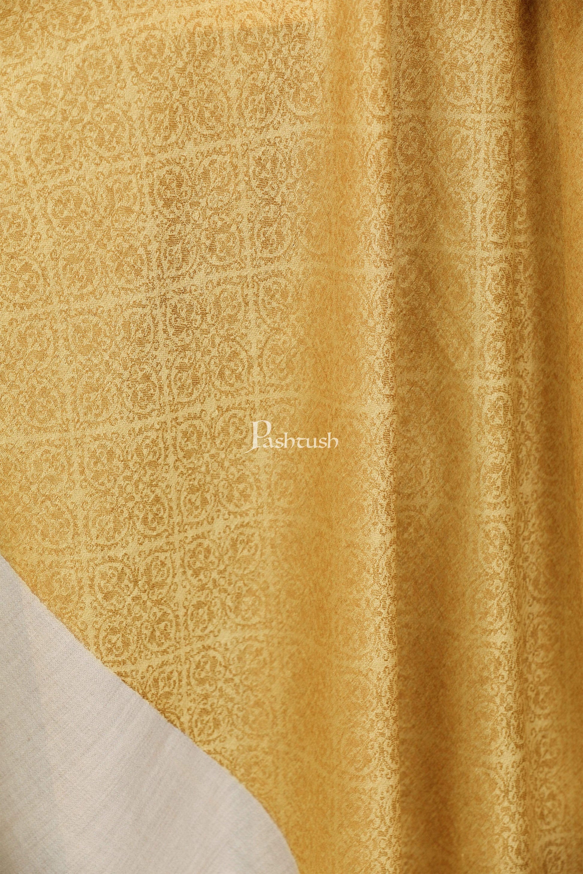 Pashtush India 114x228 Pashtush Womens Extra Fine Wool Shawl, Jacquard, Soft, Warm and Ultra Light Weight