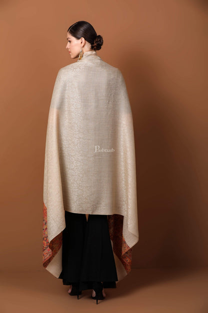 Pashtush India 100x200 Pashtush Womens Extra Fine Wool Shawl, Jacquard, Soft, Warm and Ultra Light Weight