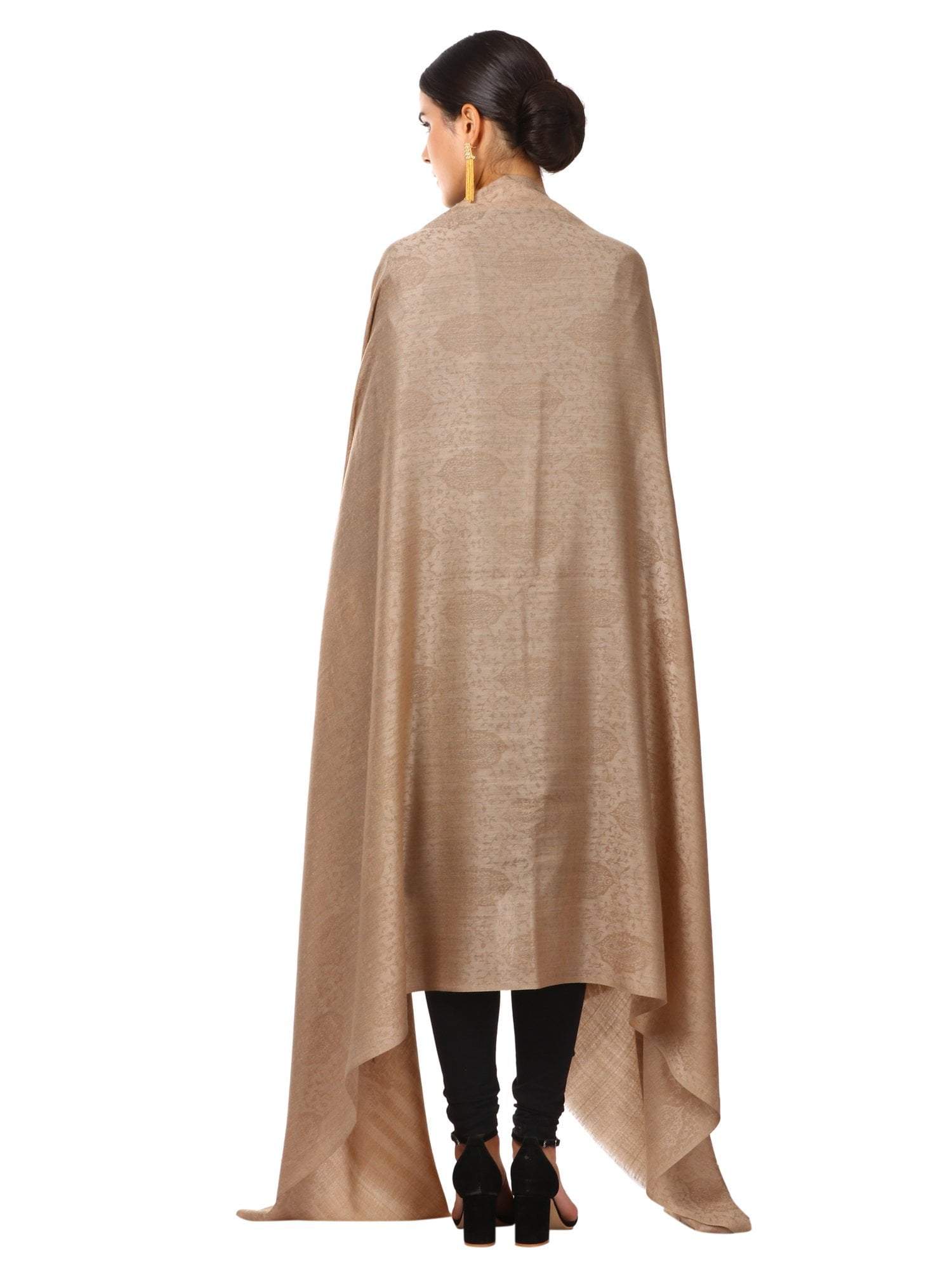 Pashtush India 100x200 Pashtush Womens Extra Fine WooL Shawl, Jacquard, Soft, Warm and Ultra Light Weight