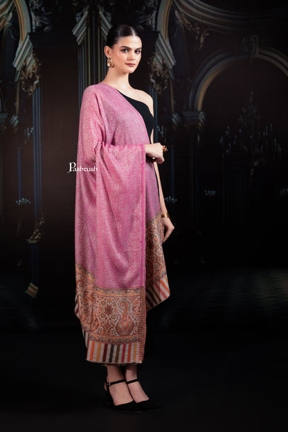 Pashtush India Womens Shawls Pashtush Womens Extra Fine Wool Shawl, Paisley Palla Design, Majenta