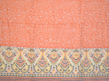 Pashtush India Womens Stoles and Scarves Scarf Pashtush womens Extra Fine Wool shawl, PAISLEY WEAVE design, ORANGE