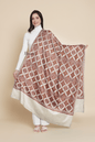Pashtush India Womens Shawls Pashtush Womens Extra Fine Wool Shawl, Silky Embroidery Kashmiri Jaal Design, Beige